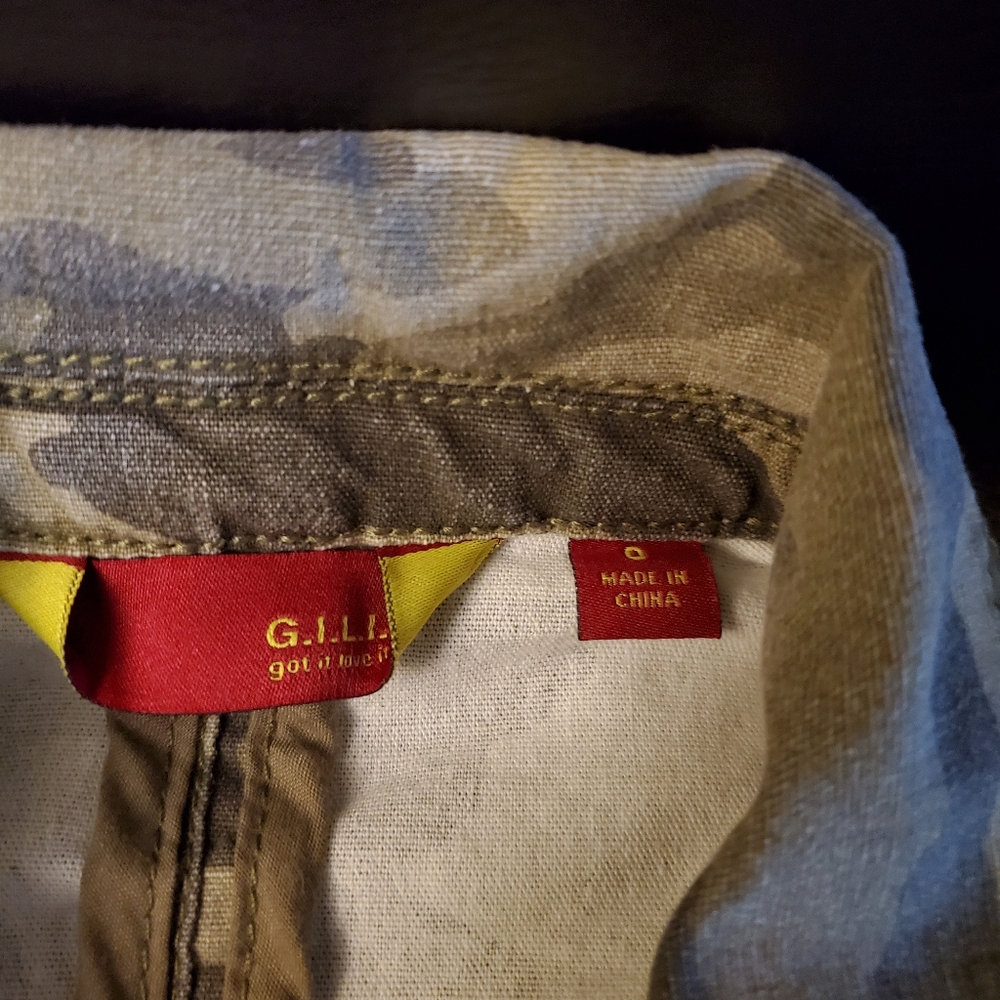 G I.L.I. Camo Front Tie Jacket Size 0 - Picture 3 of 5